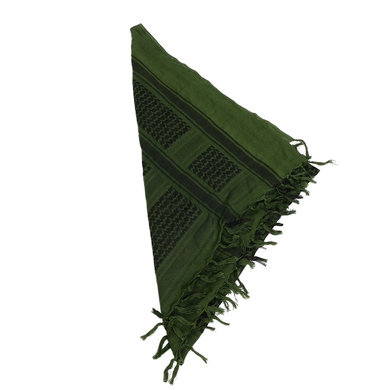 Scarf Head Wrap Breathable Kerchief Comfortable Shawl Green with Tassels
