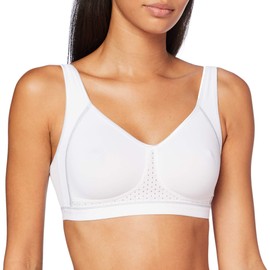 Susa Women's Damen Sport-BH ohne Bügel 7316 Bra, White (White 003), 42A