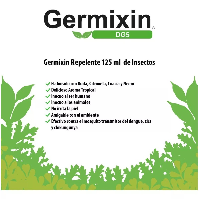 GERMIXIN Repelente De Insectos Biodegradable Germixin 5 Pz 125 Ml