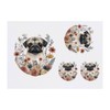 4 x 'Pug with Flowers' Temporary Tattoos - Water Resistant,