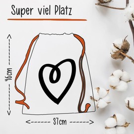 HUURAA Gym Bag Caregiver with Heart Backpack Cotton 12 Litres with Motif for the Greatest People Gift Idea for Friends and Family, burgundy