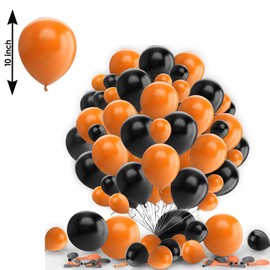 10 Inch Black Orange Balloons Birthday Decorations Pack of 30 Latex Balloons Set for Kids Party Baby Shower Decorations Engagement Wedding Party Decor