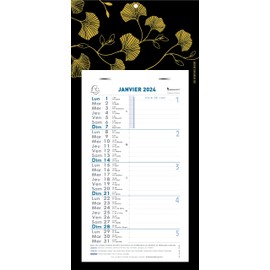 Exacompta - 33243E - Monatskalender mit abreißbaren Monatsblättern 13 x 23 cm - auf bedruckter Ginkgo-Platte 16 x 33 cm - 2024 - verschiedene Motive