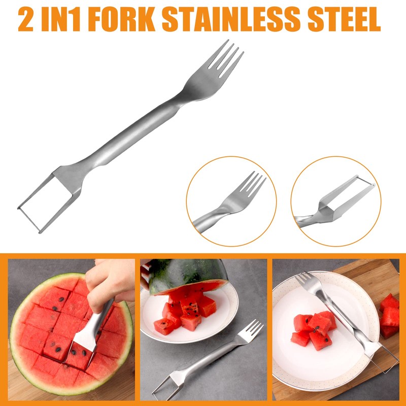 Eniyou Watermelon Cutter 2-in-1 Watermelon Cutter Fork 2-in-1 Watermelon Fork