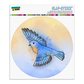Eastern Bluebird Watercolor Northeastern Bird Automotive Car Window Locker Circle Bumper Sticker