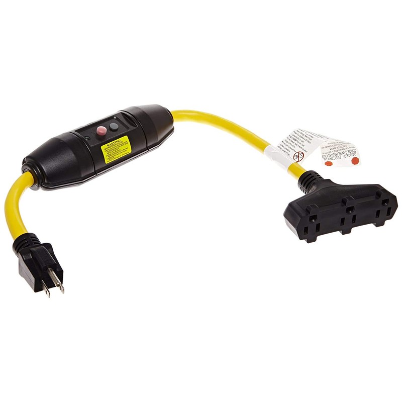 Tower Manufacturing 30396501-08 Manual-Reset 20 AMP Inline GFCI Triple Tap