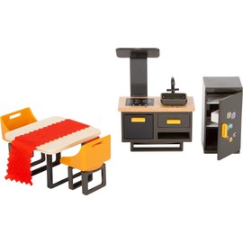 Small Foot Modern Dollhouse Furniture Set Made of Wood and Plastic, Dollhouse Accessories for Children from 3 Years, 11742