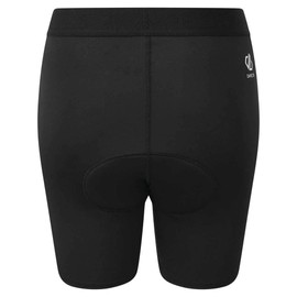 Dare 2b Recurrent Short Womens Cycling Pants Elasticated Waistband, Q-WIC Lightweight Fast Drying Fabric with Coolmax Moisture Control - 2D Moulded Gel Insert pad Black