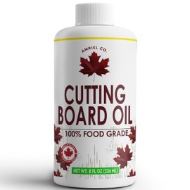 Cutting Board Oil 8 fl oz – 100% Food-Grade Mineral Oil for Protecting and Restoring Wooden Cutting Boards, Butcher Blocks, and Utensils by AMRIEL CO.
