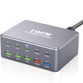100 W USB C Charger Multiple, 8 Ports Fast Charger Charging Station