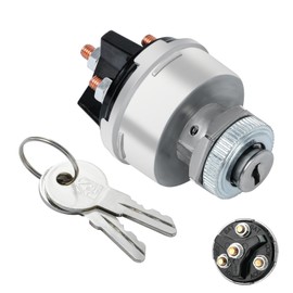 Huazu Ignition Key Switch for Car, Forklift, Truck, Tractor, Trailer - Universal 4-Position Starter Switch (Acc/Off/IGN/Start)