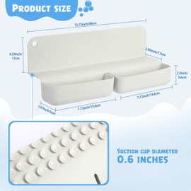 GENCAM GENCAM Bathtub Splash Guard, Silicone Kids Bath Toy Holder Tray Caddy Storage for Bath Tub, 16inch Tub Splash Guard with Suction Cups and 2 Pockets (2, Gray)