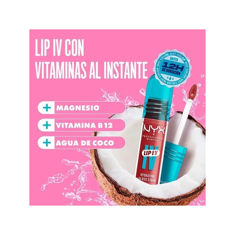 NYX PMU Lip IV, Gloss Serum Hidratante efecto tinta 5
