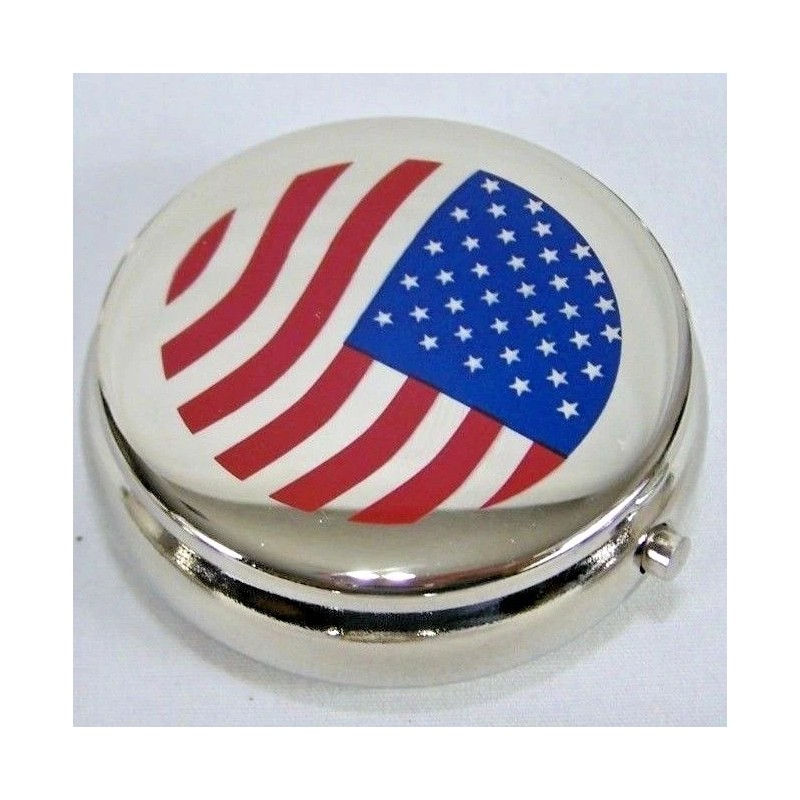 Ashtray Small Red White & Blue Pocket USA Patriotic Flip