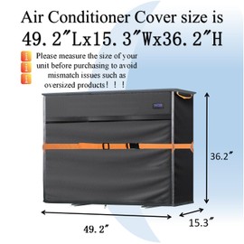 Mini Split Air Conditioner Cover for Outside Units,600D Waterproof Air Conditioner Mini Split Cover,Outdoor Rectangular Air Conditioner Covers for AC Units, Fits up to 49.2"L x 15.3"W x 36.2"H.