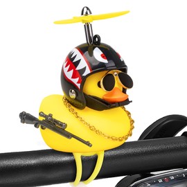 wonuu Rubber Duck Car Ornaments, Squeeze Duck Dashboard Decorations Bicycle Decor for Cycling Motorcycle & Bicycle Accessories Decorations (Shark-L&G)