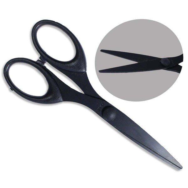Hawk 6.5 Inches Long Black Non-stick Scissors : (Pack of 2 Scissors) - SC18600NS