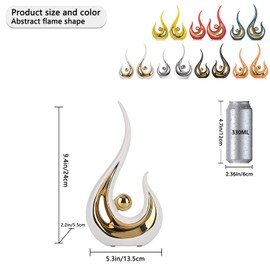 LCCCK Modern Abstract Art Home Decor Accent, Contemporary Statues Coffee Table Decor for Living Room, Table Centerpieces for Dining Room, Ceramic Sculptures and Gold Knick Knacks for TV Stand Decor