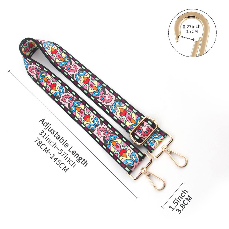 chushui Replacement Purse Strap,Wide Adjustable Crossbody Straps for Handbags, Purple