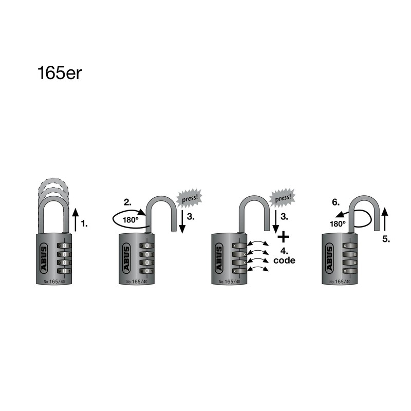 165/20 3-Digit Combination Padlock
