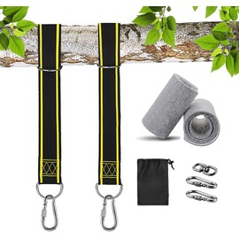 Namvo 300kg Hanging Tree Swing Straps Ultra Strong 1.5m with Safety Clasp, Snap Hook and Tree Protector Pads for Hammocks and Swings