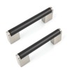 Fulgente Euro Cabinet Handles Flat Black 10 Pack, Hole Spacing: