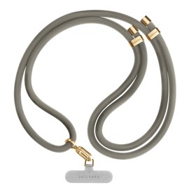 CASETiFY Crossbody Rope Strap, Charcoal + Gold Metal (8mm)