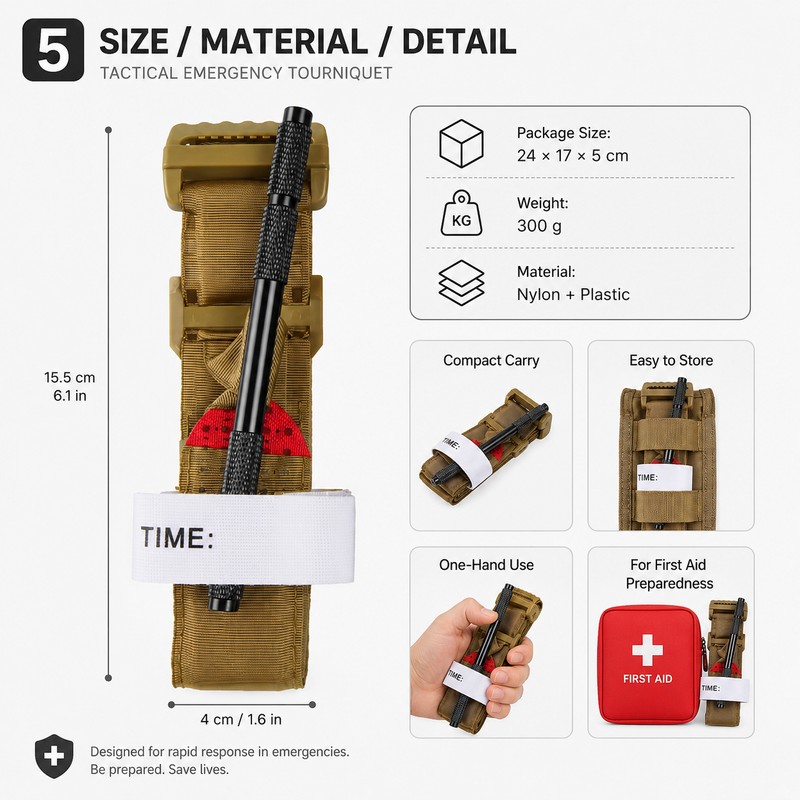 Emergency Tourniquet Strap for First Aid Kits – Nylon Windlass