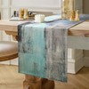 Rustic Table Runner Linen Teal Boho Table Runner Modern Turquoise
