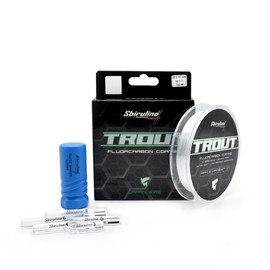 Sbirulino Fluorocarbon Trout Fishing Kit 150 m + 5 Assorted Short Slides with Case - Lake Trout, Tremarella, Trout Stream, Ultra Light Spinning (Fluorocarbon 0.18 mm 500 m + 5 Short Slides)