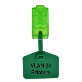 RJ45 Dust Cover and Label Device 50-Pack - Jack Tags Protect and Identify Router and Switch Interfaces, Patch Panels, RJ45 Keystone Wall Plate Cap