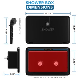 Leisure Coachworks RV Exterior Shower Box Kit ABS Hose Camper Trailer Cowboy Shower (Black)