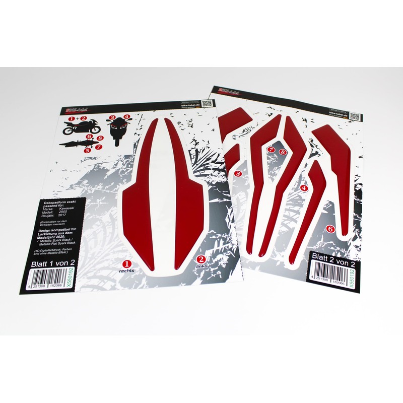 Tankpad Graphic Kit Front Mask Mudguard Seat Compatible with Kawasaki