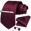 DiBanGu Men's Tie Set Silk Striped Checked Tie with Pocket