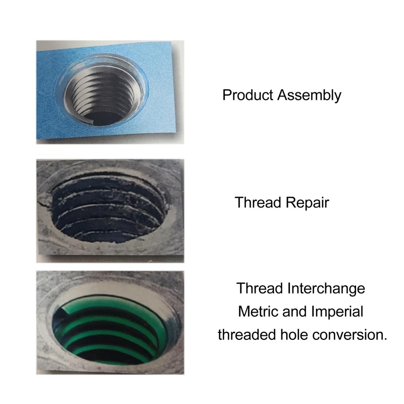 34Pcs Metric Thread Repair Insert Kit Stainless Steel M8 X