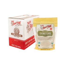 Bob's Red Mill Organic Coconut Flour, 16oz (Pack of 4) - Non GMO, Fair Trade Certified, Vegan, Keto Friendly, Paleo Friendly, Kosher