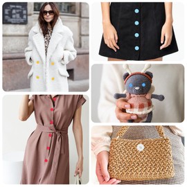 100PCS 0.98 Inch (25mm) Buttons Sewing Flatback Resin Button Mixed Colors for DIY Sewing Craft