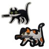 DragonX2 Patch, Pack of 2 IRON_ON_TRANSFER_DESIGN, Polyester, Multicoloured, Cat Pattern,