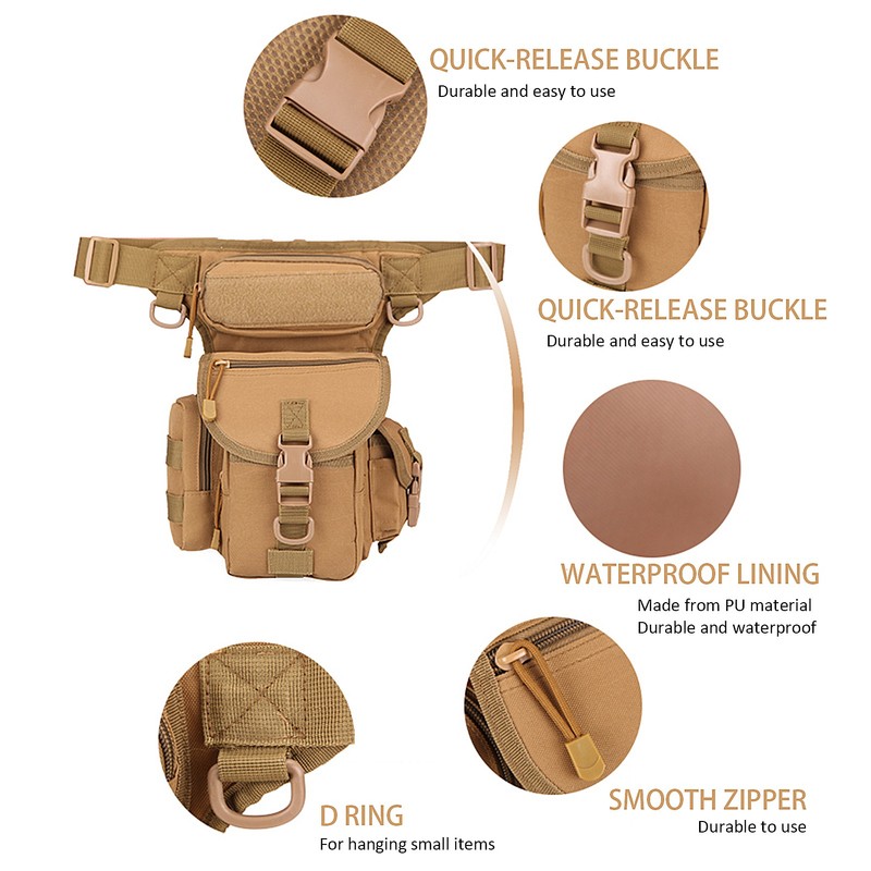 Drop Leg Bag Waterproof Thigh Waist Packs Pouch for Traveling