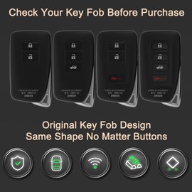 K LAKEY Alloy Metal Key Fob Cover,Compatible with Lexus ES350 ES300h UX200 LS500 LS500H LC500 LC500h Remote Keyless Entre Key Fob,Armor TPU Key Fob Skin Case Protector with Keychain White