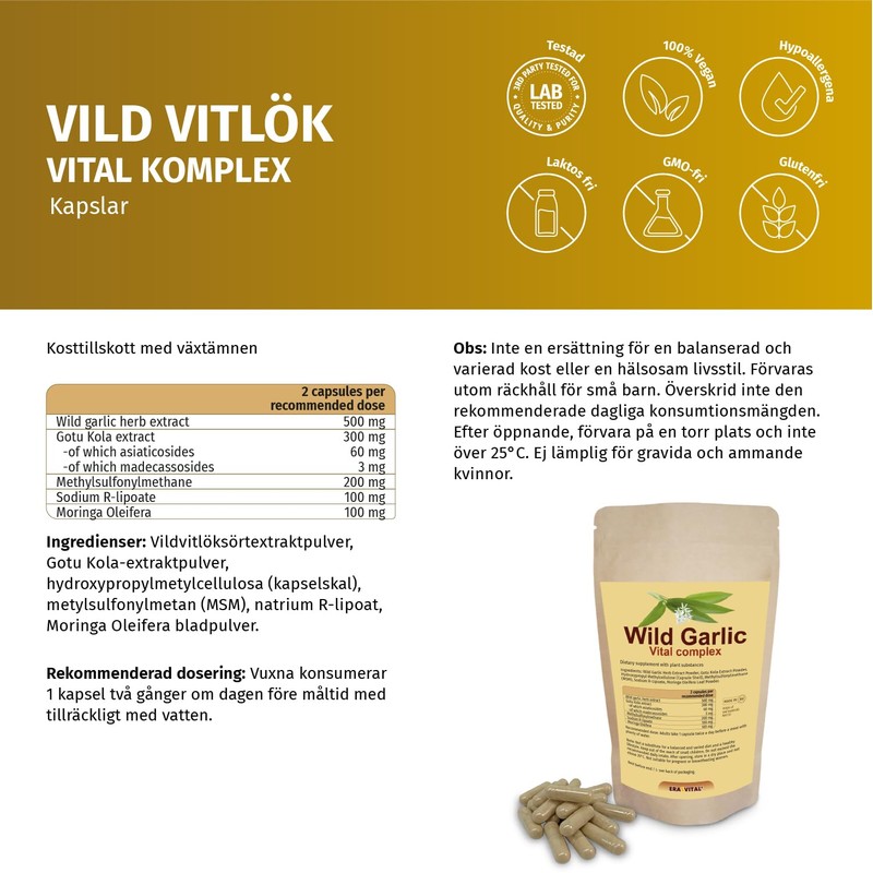 Wild Garlic Extract Powder Capsules with Gotu Kola Extract Powder