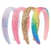 4 Stück Glitzer Stirnbänder, Haarreifen Mädchen, Breite Haarreifen Damen Glitzer,