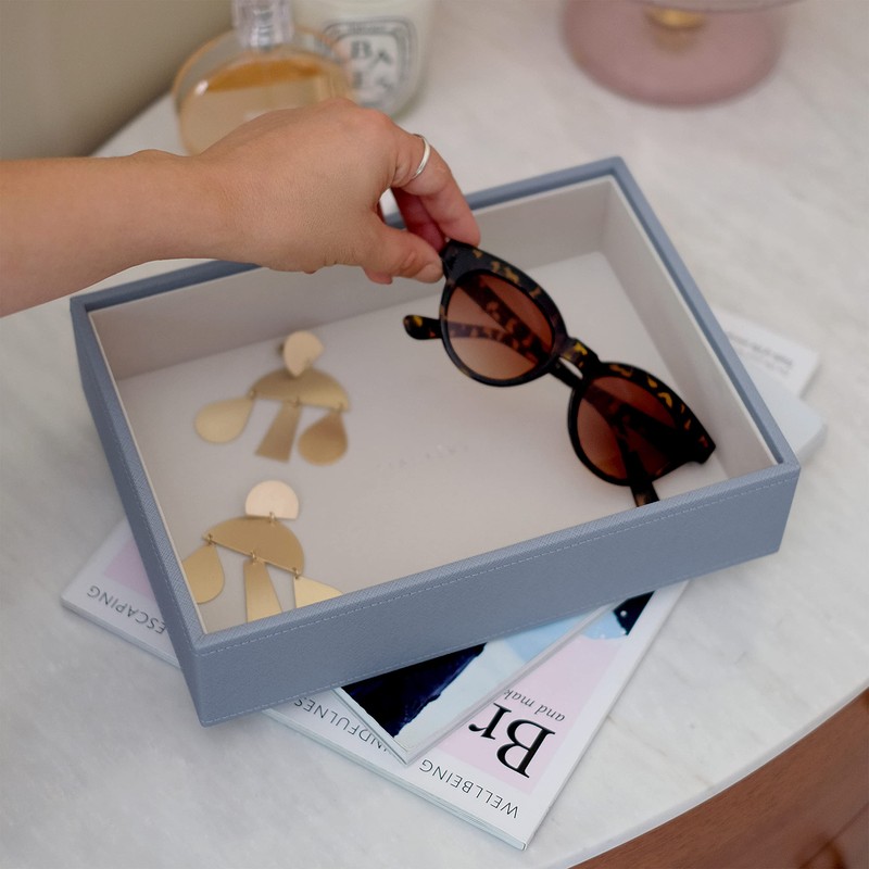 Stackers Dusky Blue Classic Medium Jewellery Box Chunky Jewellery Layer