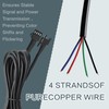 LAZZPPO 4 Pcs 4 Pin RGB Extension Cable RGB Wire