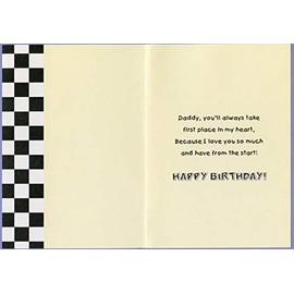 Designer Greetings Number 1 Best Dad Race Car Juvenile Birthday Card for Daddy