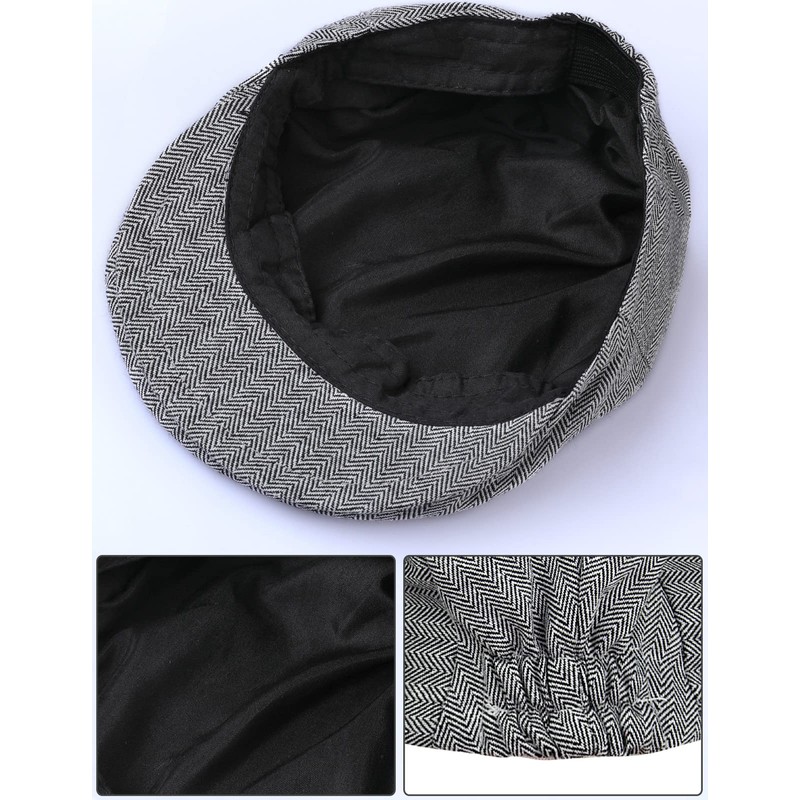 mintgreen Baby Herringbone Flat Cap Vintage Hat,Dark Grey, 3-6 Months,