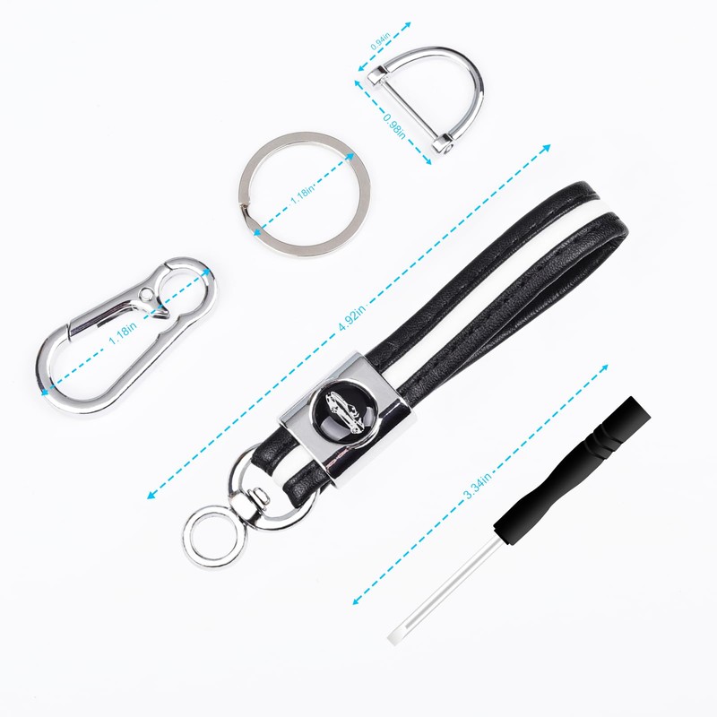 COREION Universal Leather Car Keychain,Unisex car keychain,Car key fob accessories,Carabiner