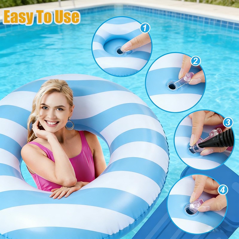 2 Pack Large Inflatable Pool Float for Adults 36 Inch