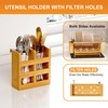 Greenual Bamboo Dish Drying Rack with Utensil Holder, 2 Tier