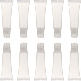 BTtime Lip Gloss Tube, 0.3 fl oz (10 ml), Cosmetic Container Set, Refill Bottle, Containers, Portable, Leak Proof Design, Lightweight, Easy to Carry, Transparent and Soft, Travel, Storage, Cosmetics, Facial Cleansing, Business Trips, Travel